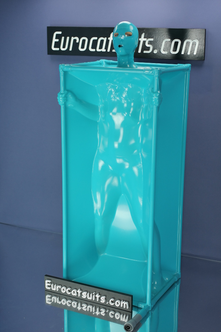 airtight latex vacuumcube in metallic black , with stailess steel frame