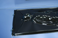 black latex vacbed with breathing hose and steel frame thumbnail